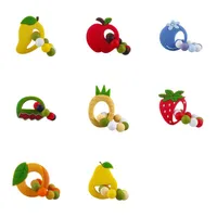 Pacifier Holders Baby Clips Weaning Teething Diy Cartoon Silicone Fruit Toy Strawberry Mango Teether Bracelet Molar Stick E2219