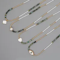 Miyuki Glass Perlen Stränge Perle Evile Augenanhänger Halskette für Frauen Geschenk
