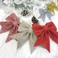 2pcs/set bowknot Noel dekorasyonları bling parıltılı Noel ağaç süsleri ev mağaza için dekor