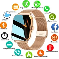 2022 Nouvelle couleur Smart Watch Smart Watch Mesans Full Touch Fitness Tracker Smart Horloge Smart Clock Lady Smartwatch Femmes + Boîte