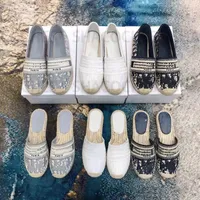 Women Casual Shoes Espadrilles gg Summer ladies flat Beach Half Slippers fashion Loafers Sandal Open-toe Straw Slippers Girls Fisherman canvas for womens