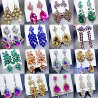 Zircon Bohemian Dangle Earrings for Women Luxury Crystal 3A Tassel Elegant Long Diamond Eartrop Whole Christmas Gift 10Pairs/L265p