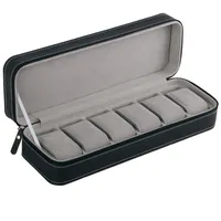 6 Slot Watch Box Portable Travel Zipper Case Collector Storage Jewelry Storage BoxBlack236c