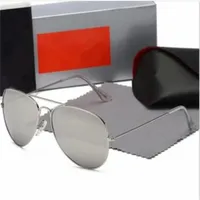 Модные детские бренды солнцезащитные очки авиатор солнцезащитные очки мужчины женские очки поляризованные UV400 защитные зеркальные металлические рамки с коробкой с коробкой