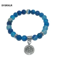 Natural Stone Lotus Buddha Beads Amethysts Agates Lapis lazuli Tiger Eye Turquoises Bracelet For Women Men Yoga bracelet Femme 220726