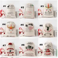 Decorazioni natalizie Gift da Babbo Natale personalizzato Baglie personalizzate in tela personalizzate cotone cotone 20pcschristmas