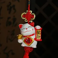 house decoration crafts Lucky Cat car accessories factory direct selling ceramic bone china high-grade crystal seat car accessorie282s