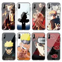 Casos de telefone celular de Naruto para iPhone 14 13 12 11 x xs 7 8 Pro Max Anime New Naruto Tempered Glass Case