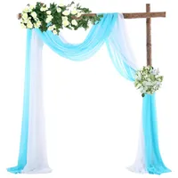 Party Decoration Solid Color Chiffon Wedding Arch Drapes Backdrop Curtain Stage Drapery Table Runner For Holiday ChristmasParty