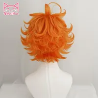 Whole-Anihut Emma Cosplay Wig Anime Yakusoku no Neverland Women Orange Cosplay Wig 63194 The Promised Neverland Emma278P