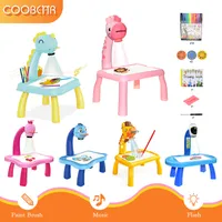 Children Led Projector Art Drawing Table Light Toy Kids Painting Board Desk Crafts Educational Learning Paint Tools Toys For Gir 220521