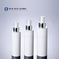100ml 150ml 200ML Spray Pump Bottle Empty Cosmetic Container White Plastic Perfume Sub bottling Mist Atomizer Anodized Aluminum Ring