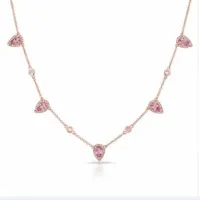 Bohemia est Gold Color Pink Stone Chain Cabecillo de gargantilla Joyería de moda para mujeres Elegancia Joyería elegante 220702
