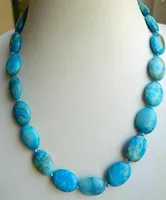 13x18mm Blue Crazy Lace Agate Oval Gemstone Beads Necklace 16-25&#039;&#039;