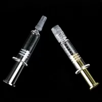 Box Packaging Golden Silver Plunger Fuel Lock injector Glass Disposable Syringe Pump 1.0ml Vape for m6t th205 Tank Atomizer Thick oil