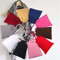 velvet drawstring bags high quanlity Gift packaging Flocked Jewelry bag Jewelries pouches Headphone packing cloth Favor Holders305C