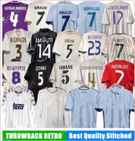 Jerseys de fútbol retro de fútbol Guti Ramos McManaman Zidane Beckham Raul Redondo Carlos Cambiasso Seedorf Alonso Shirt Figo v. Nistelrooy Sport