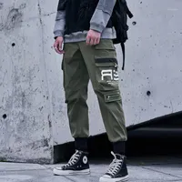 Męskie Cargo Hosen Männer Mode 2022 Seite Taschen Joggers Hip Hoch Harajuku Japanischen Streetwear Hose Schwarz Männe Męskie spodnie