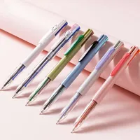 Ballpoint Pens Morandi 4 in 1 kleuren Pen creatieve studenten Multicolor Ball Point voor het schrijven van markeringskantoorschoolbenodigdheden