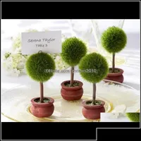 Party dekoration händelse leveranser festlig hem trädgård grossist rundformad grönt topiary träd po och placera korthållare bröllop favor