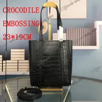 Bolsa XS XS Bag Black Becerro diseñador Luxury Extra Soall Shopping Bag Store ajustable Interior Pollo con cremallera Logotipo en relieve Crocodile EMB B2oy#