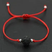 Navio 50pcs lote natural lava stone preto rosca corda de corda Briad Bracelets de presente sortudos Bracelets ajustáveis ​​2950