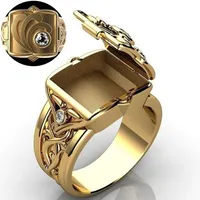 Moda anel vintage hip hop punk anéis abertos para homens góticos anel de aço inoxidável homens jóias
