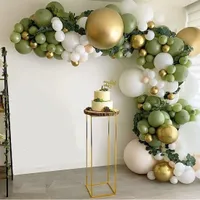 Globo verde retro guirnalda de arco kit de oro de metal de oro Boda de boda Decoración de la fiesta de cumpleaños para niños nupciales Baby Shower