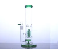 11 Inch glass Water bong bubbler ice catcher smoking pipe with inline and 5 arms tree perc for dry herb YQ-17 GREEN, BLUE