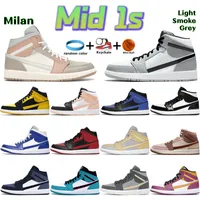 Mid 1 1 Sneakers Men Basketball Zapatos Ligero Gris Milán Kentucky Blue prohibido apenas rosa unc hyper royal clásico entrenador deportivo para hombres chaussures
