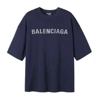 Balencaigass 티셔츠 오리지널 여름 새 패션 편지 인쇄 짧은 소매 티셔츠 느슨한 어깨 부부 라운드 목 티셔츠