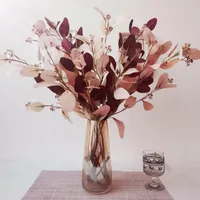 الزهور الزهور أكاليل موراندي محاكاة اللون باريس الأوكالبتوس الشمال ins تأثيث المنزل زهرة النباتات الاصطناعية غرفة المعيشة ديكو
