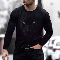 Футболка с рукавом 2022 года, черная пантера цифровой печати мужская, круглая летняя футболка с круглой шеей