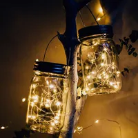 문자열 2m 20 LED 태양열 항아리 뚜껑 스트링 조명 요정 반딧불 전등 갓 크리스마스 홈 야외 웨딩 장식 Ledled LED