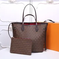 Projektant luksusowy torba na zakupy 2PCS Ustaw damską torebkę z portfelem Wysokiej jakości skórzana moda nowa torby damskie damb282f