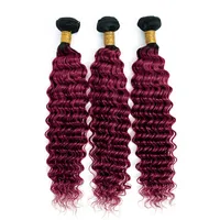 Deep Wave Bündel 1B/99J Zwei-Ton-Vorkönige Indian Human Hair Webs 100% Remy Haarextensions
