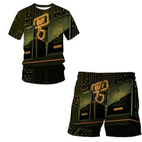 Herentracksuits 2022 AI Toekomstige Technologie Serie 3D Print Sets Zomer Korte Mouw T-shirt Shorts Trainingspak Unisex kleding aangepast