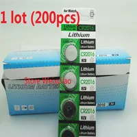 200pcs 1 Lot CR2016 3V Lithium Li Ion Taste Cell Batterie CR 2016 3 Volt Li-Ionen-Münzbatterien für Uhr 309i