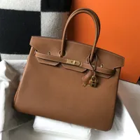 7A Designer Bags Togo Leather Handbag Litchi Grain Cowhide Top Quality Handmade Big Bag Classic Fashion Women's ￤kta l￤der Luxury Custom Made No Shoulder Straps