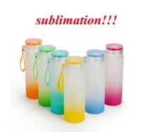 Bouteille d'eau de sublimation 500 ml bouteilles de verre givrées bouteilles d'eau gradient vierge gobelet boisson de boisson de boisson F0318