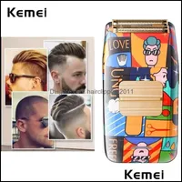 Hair Trimmer Care Styling Tools Products Kemei Km 1102H Personalized Graffiti Electric Shaver Mens Professional Fashion Clipper Haircuttin