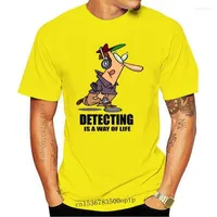 Herr t-shirts toppmens roliga coola nyhet metalldetekterande detektor hobbyverktyg skämt gåvor design t skjortor avslappnade sommaren mont22