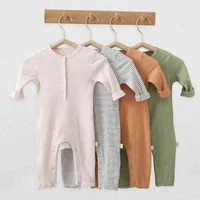 Infant Baby Boys Girls Cotton Long Sleeve Jumpsuit Spring Autumn 0-24M Toddler Baby Boys Girl Romper Baby Boys Girls Clothes L220718
