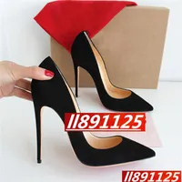 fashion women shoes Black suede Point toe thin heels High Heels Pumps Stilettos Shoes For Women 120mm340W