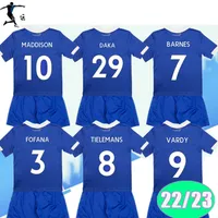 22 23 VARDY MADDISON IHEANACHO Kids Kit Soccer Jerseys BARNES TIELEMANS AYOZE DAKA LOOKMAN Football Shirt Uniforms