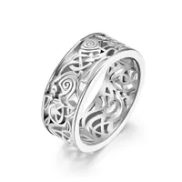 Casal Anéis Norueguês Nordic Viking Celtic Werewolf Coração Nó Anel Anéis Masculino e Feminino Casais Titânio Aço Par