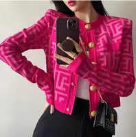 품질 패션 디자이너 스웨터 기하학적 패턴 메두사 유인원 가디건 긴 소매 싱글 가슴 컬러 버튼 니트 스웨터
