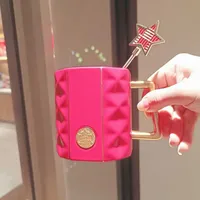 Filiżanka Kawy Starbucks Cup Christmas Cup 360ml Vintage czerwony diamentowy kubek z mothering pręt ceramiczny kubek