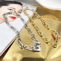 Gold letter necklace personality exaggerated European and American atmosphere ins net red hip hop metal wind cool clavicle chain t267H