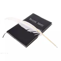 Notepads Student Diary Anime Death Note Notebook Set Leather Journal And Necklace Feather Pen Pad For Gift LibretaNotepads